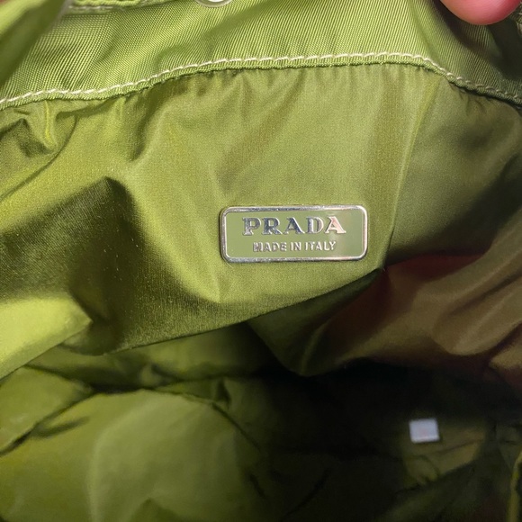 PRADA TESSUTO NYLON MINI DRAWSTRING BAG WITH CROSSBODY CHAIN - Picture 10 of 15